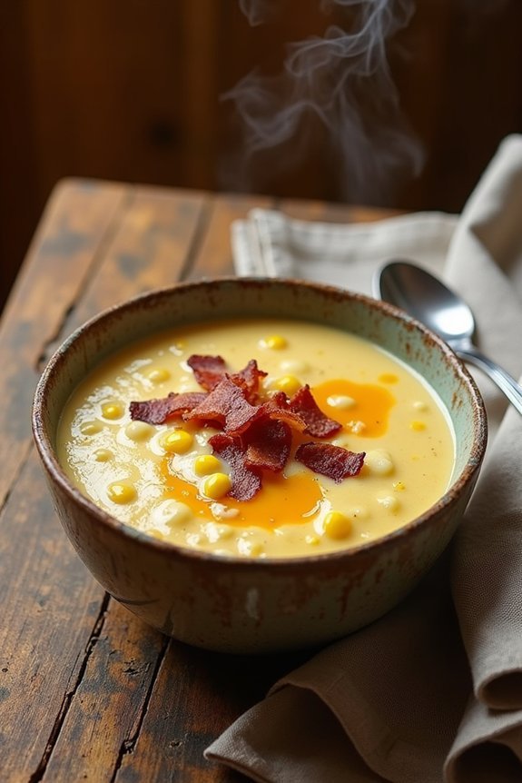 bacon loaded creamy corn chowder
