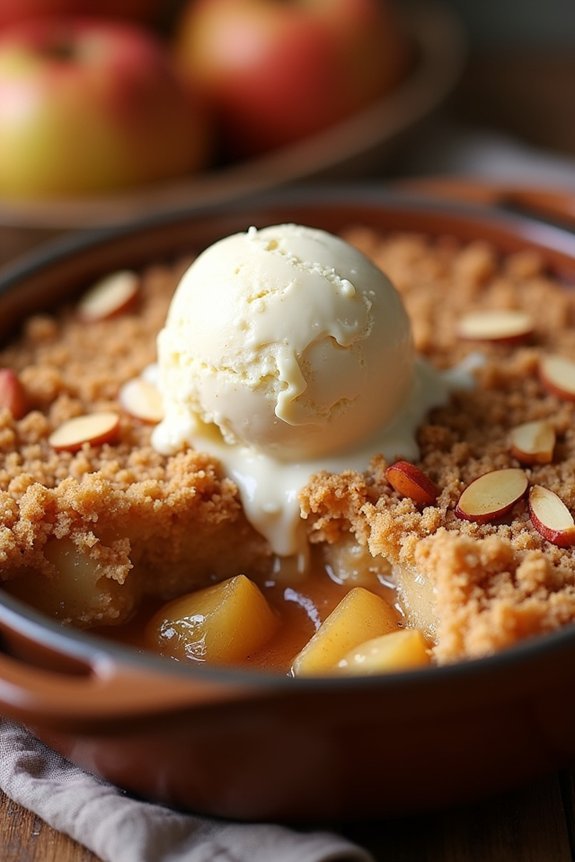 buttery apple crisp assembly