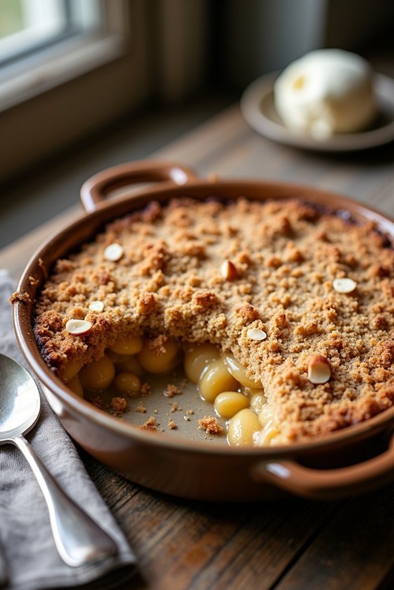 buttery shortbread apple crumble