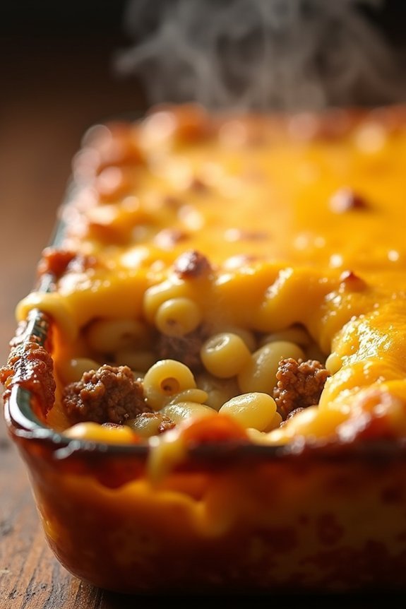 cheesy beef mac bake