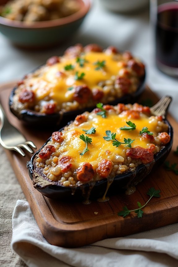 cheesy stuffed eggplant dish