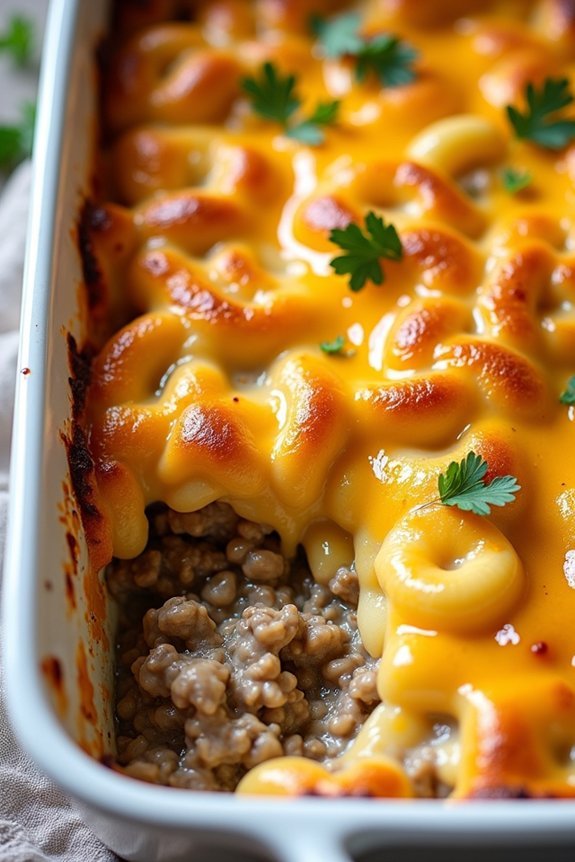 comforting beef macaroni bake