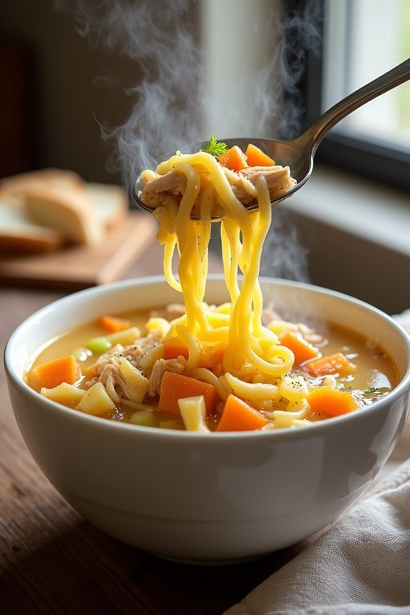 comforting chicken noodle soup