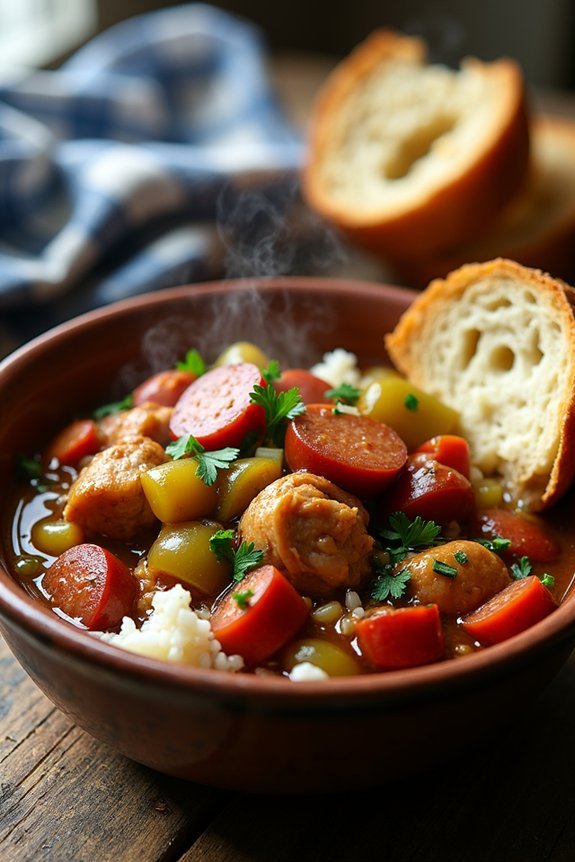 comforting gumbo with sausage