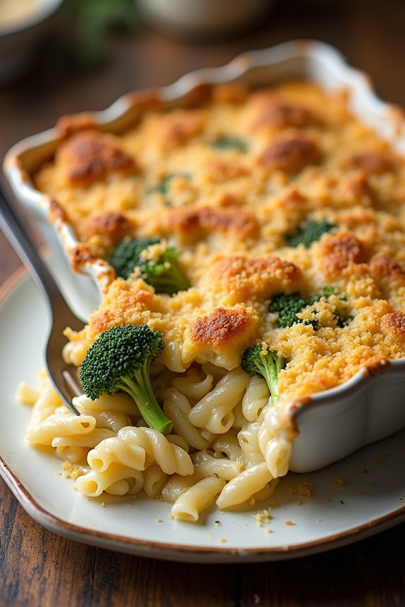 cozy chicken broccoli ziti bake
