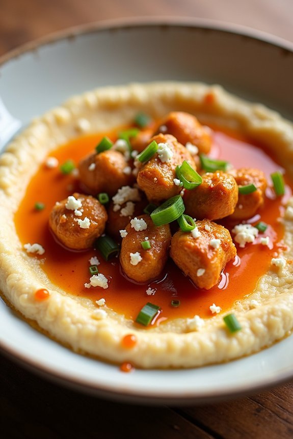 creamy buffalo chicken grits