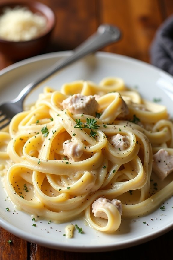 creamy chicken fettuccine alfredo