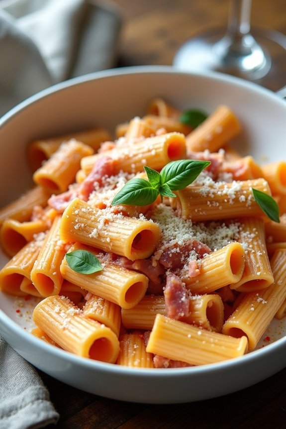 creamy indulgent pasta dish