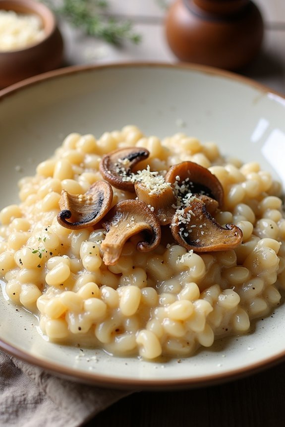 creamy mushroom barley risotto