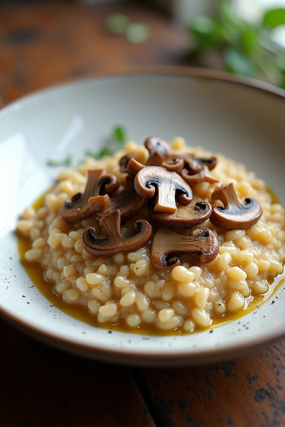 creamy mushroom barley risotto