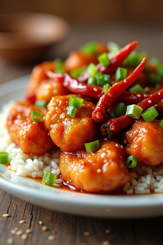 crispy chicken with flavorful sauce