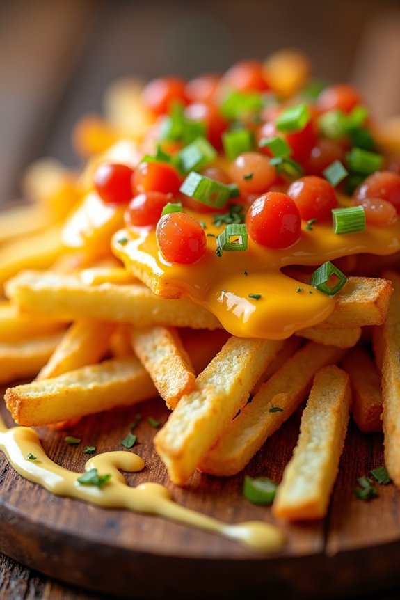 crispy fries with toppings