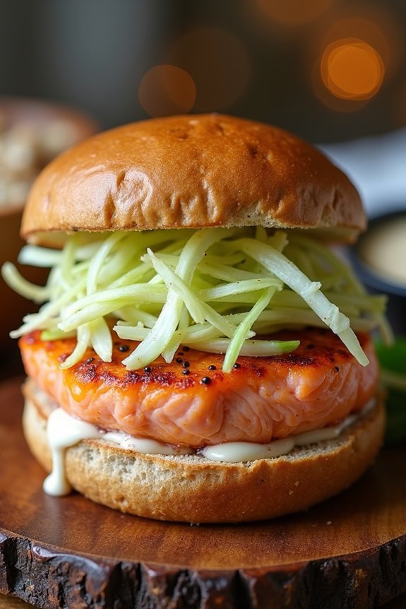 easy ginger soy salmon burgers