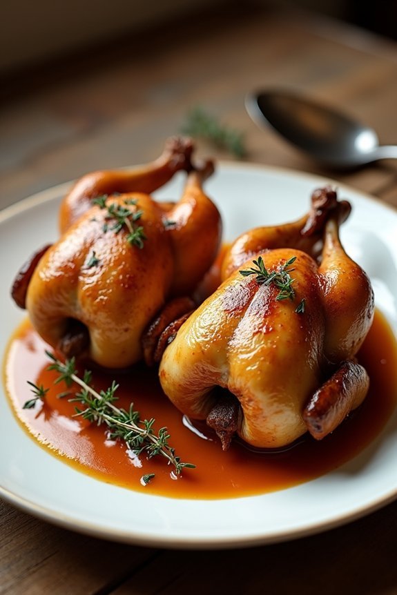 elegant cornish hens bordelaise