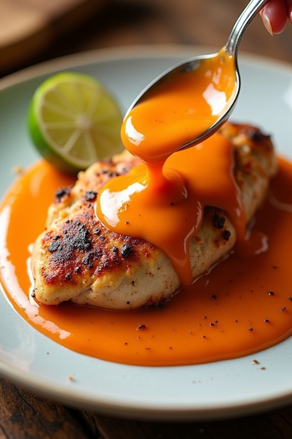 fiery chicken with creamy sauce