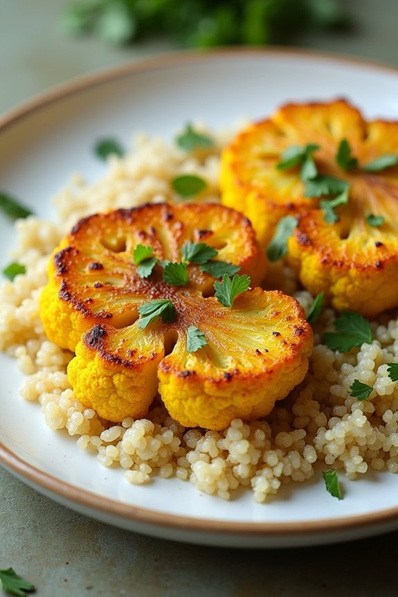 golden turmeric cauliflower steaks