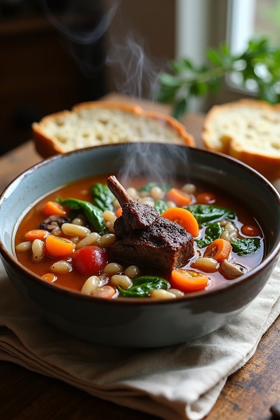 hearty oxtail soup preparation