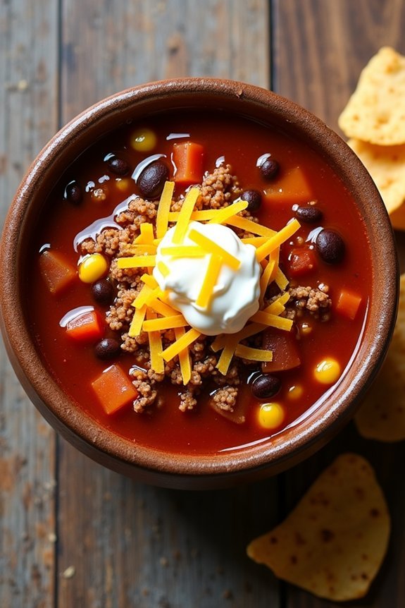 hearty vegetarian taco soup