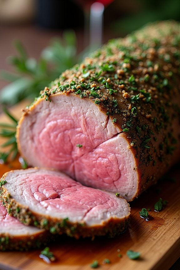 herb crusted mediterranean lamb leg
