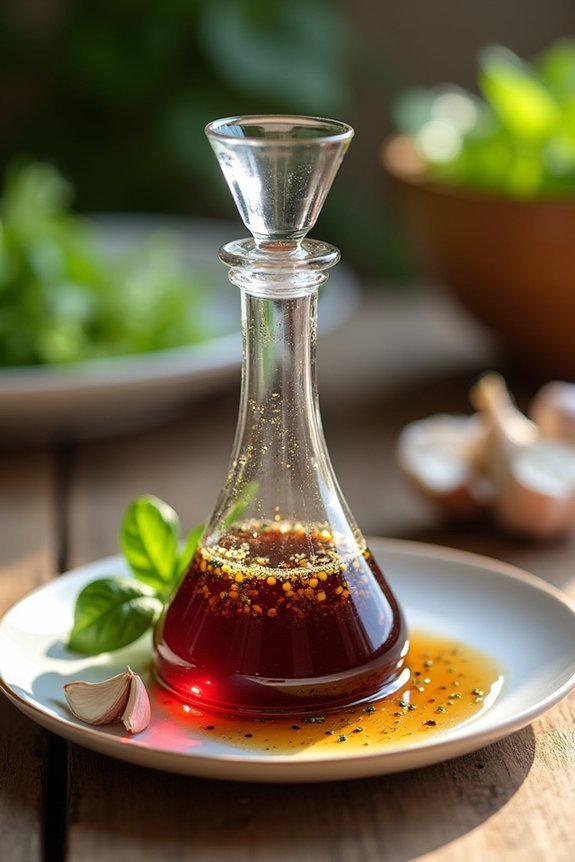 homemade basil garlic vinaigrette