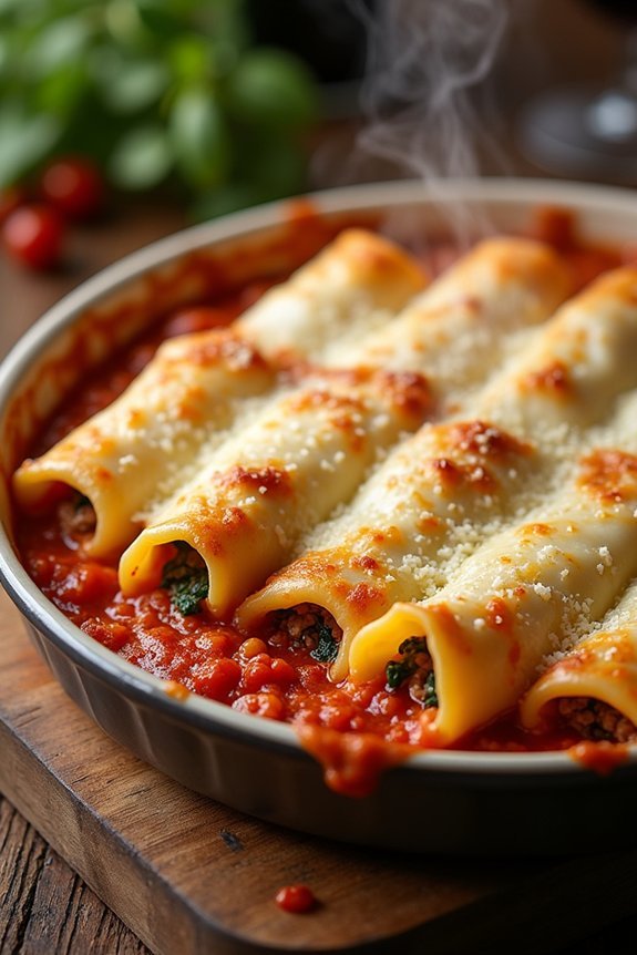 homemade cannelloni assembly process