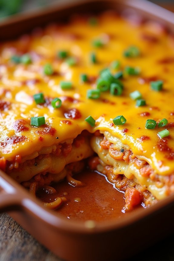 layered cheese enchilada casserole