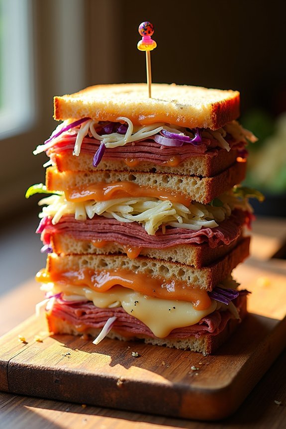 layered sloppy joe sandwich