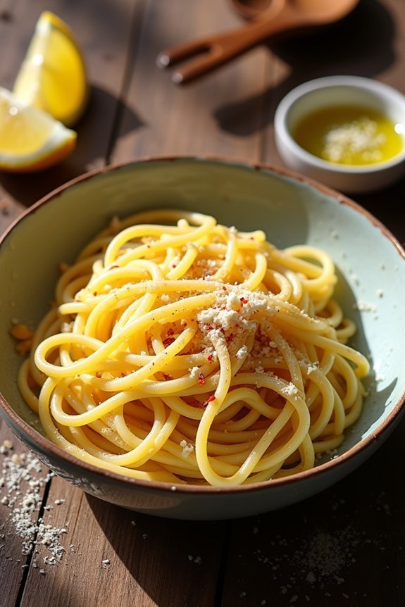 lemon garlic pasta dish