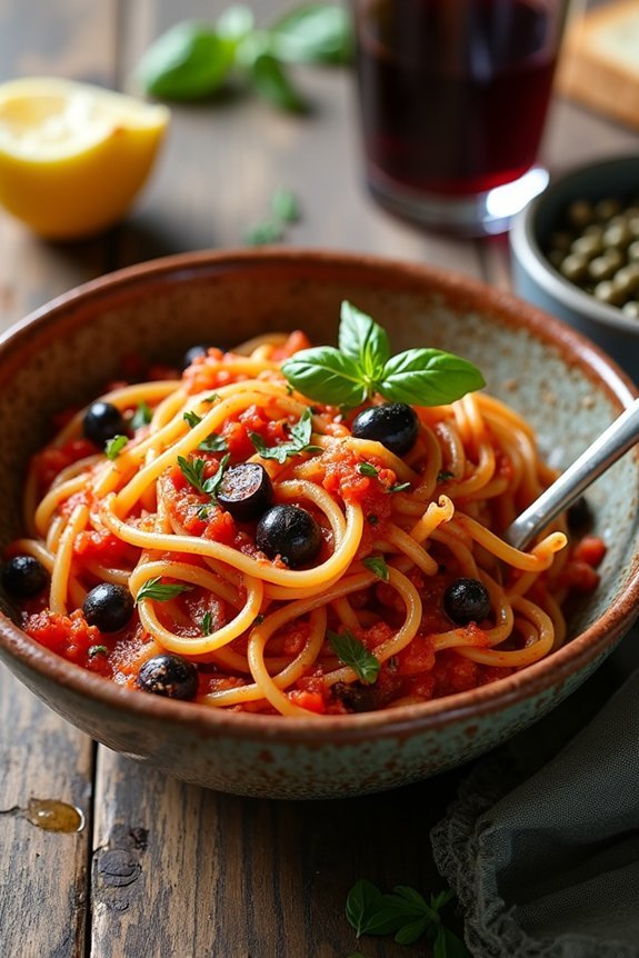 pasta with spicy puttanesca
