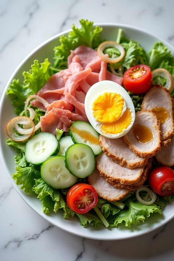 perfectly assembled chef salad