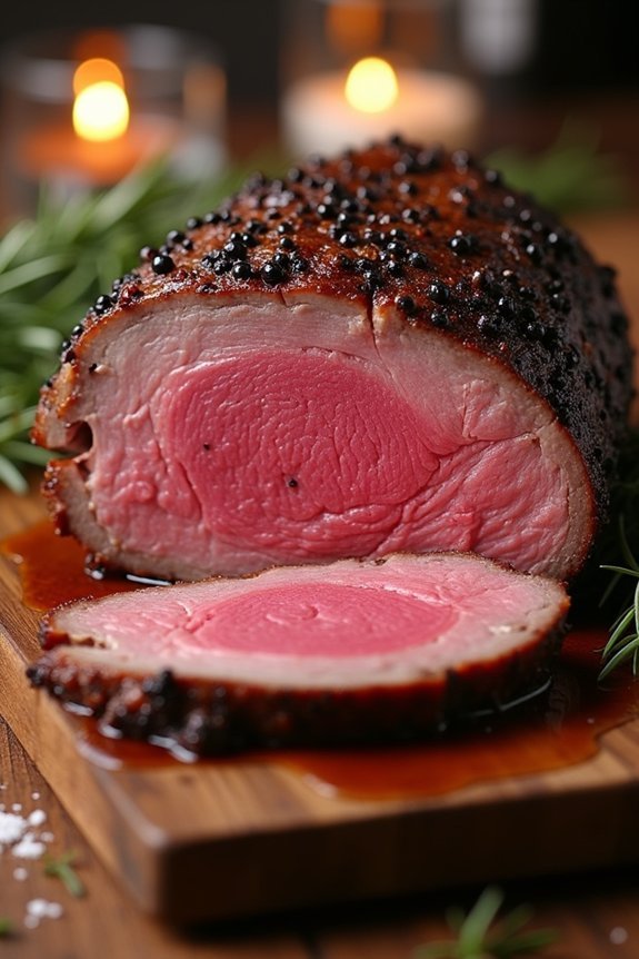 perfectly seasoned prime rib