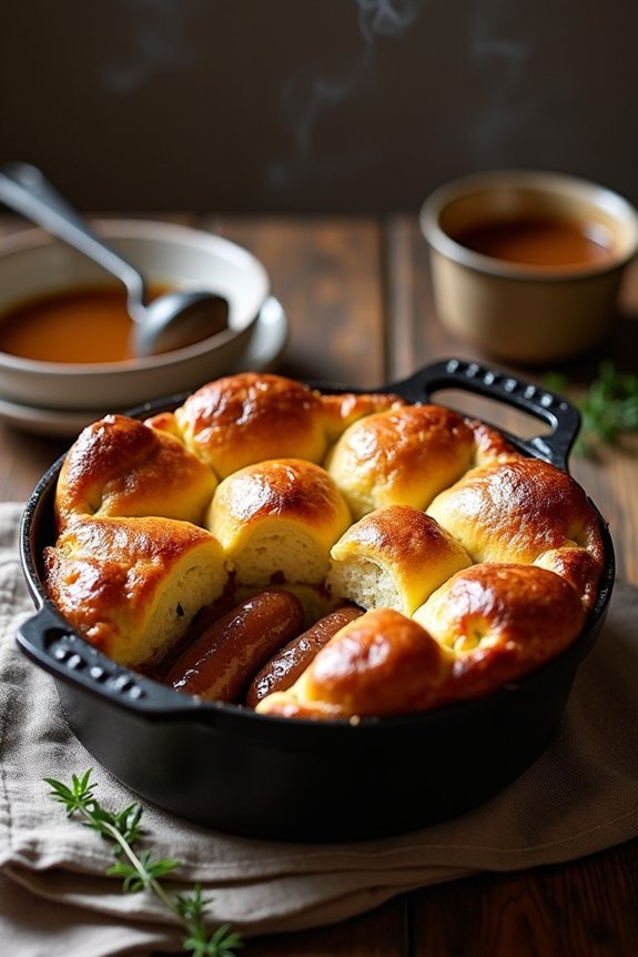 sausage filled yorkshire pudding dish