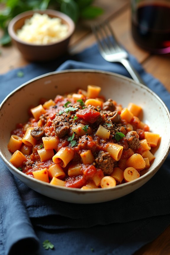 savory beef goulash pasta