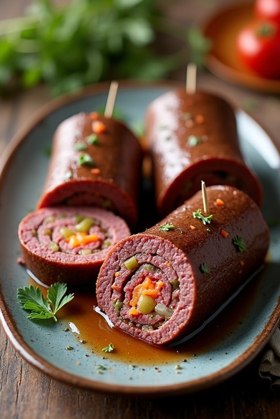 savory beef rolls simmered slowly