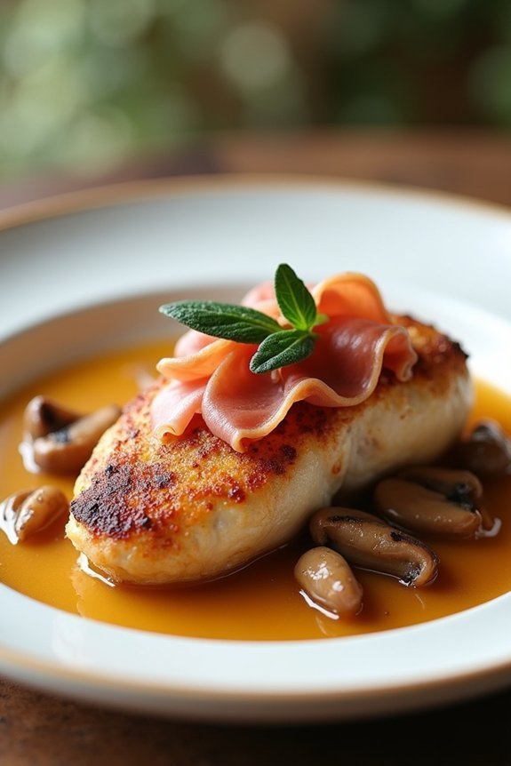 savory chicken saltimbocca preparation