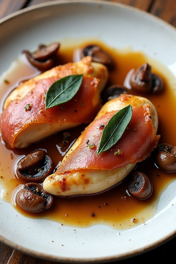 savory chicken wrapped prosciutto