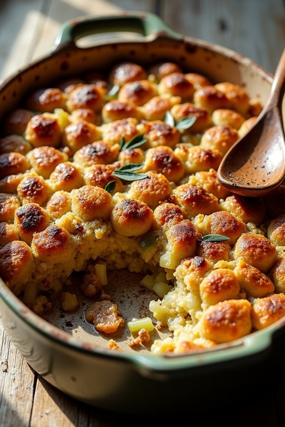 savory meat and bread stuffing