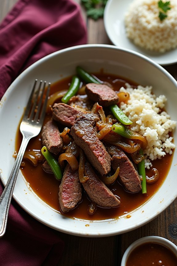 savory sirloin pepper steak