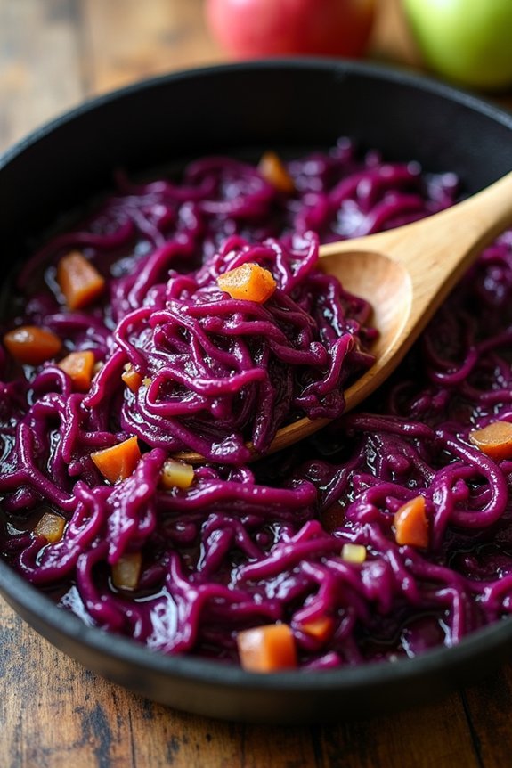 savory sweet tangy red cabbage