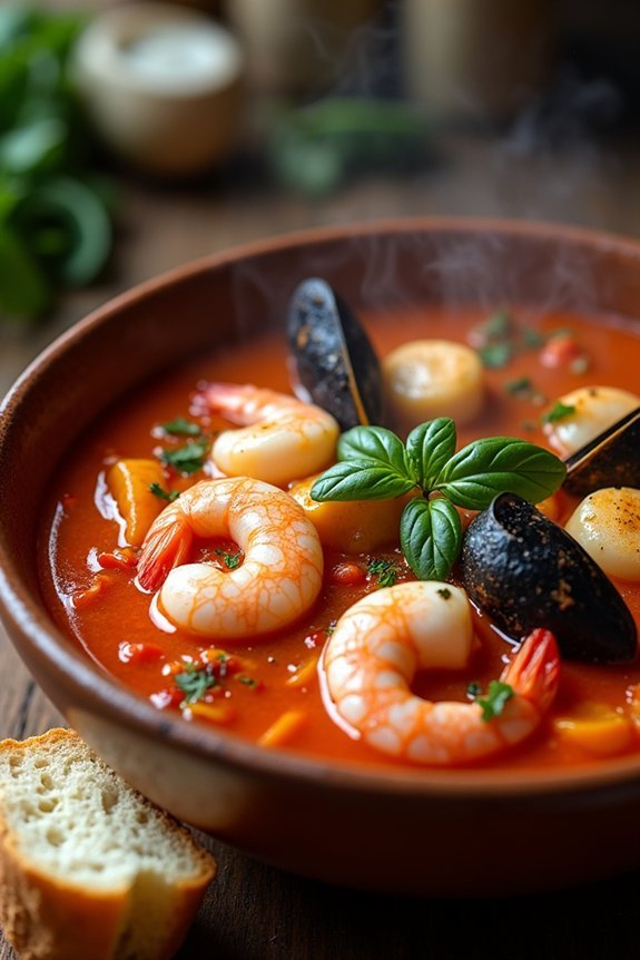 seafood simmered in broth