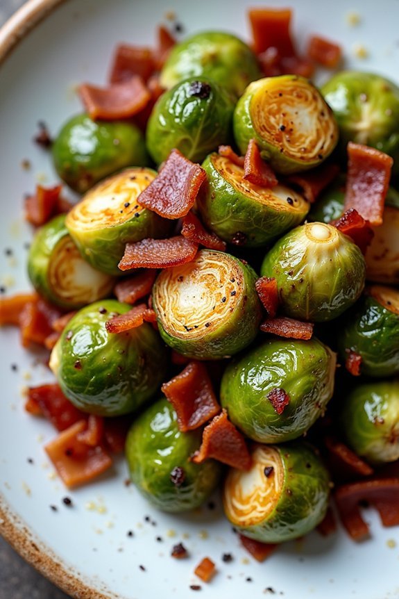 sizzling bacon brussels sprouts