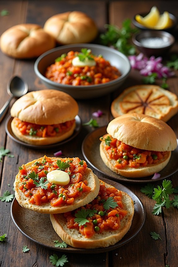 sizzling bhaji on rolls