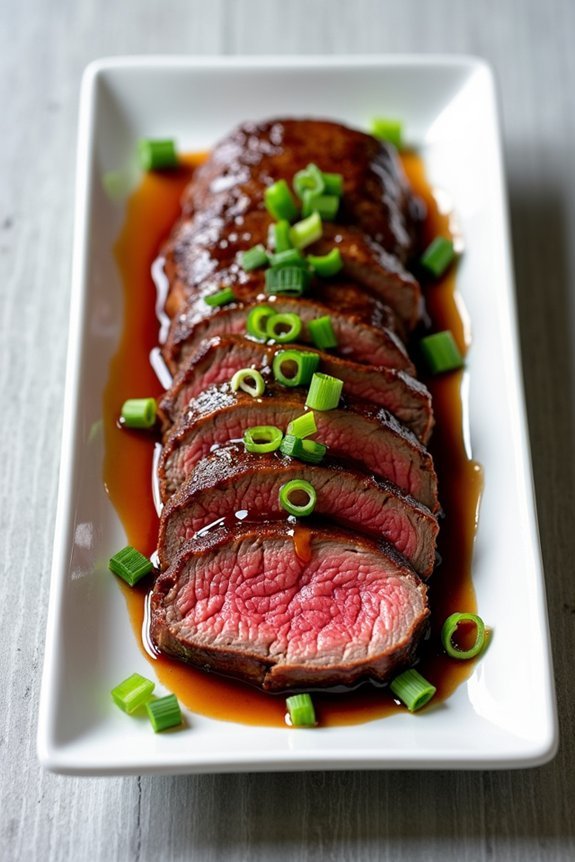 sizzling honey soy steak