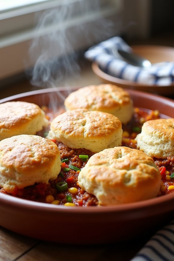 sloppy joe biscuit casserole