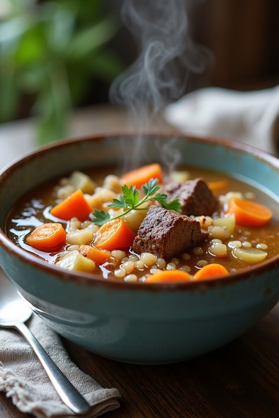 soul warming beef barley soup