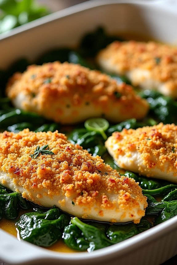 spinach basil breaded chicken recipe