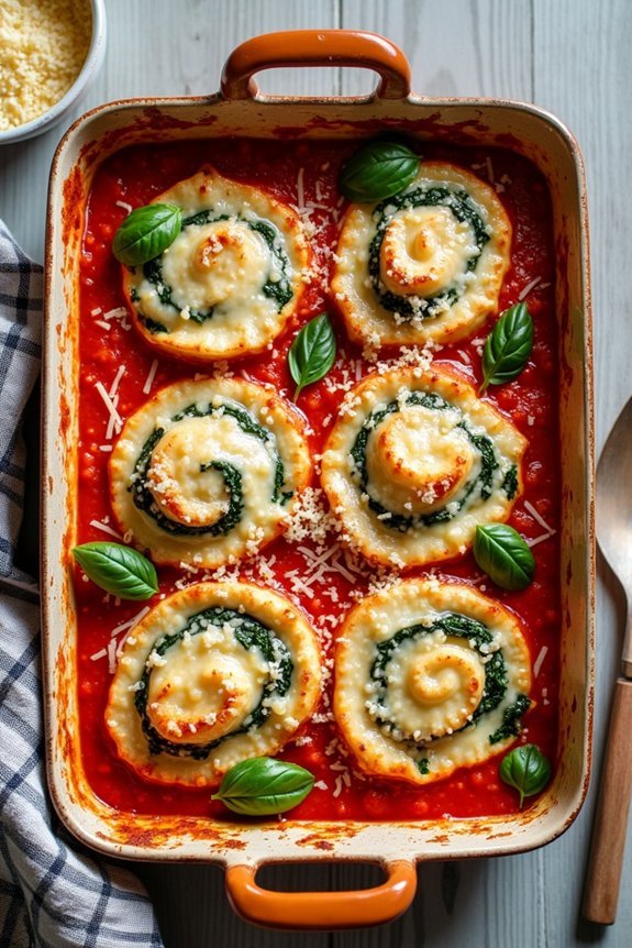 spinach lasagna roll ups