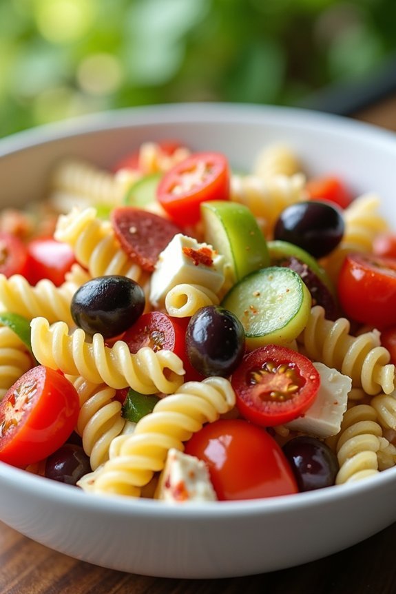 vibrant mediterranean pasta salad