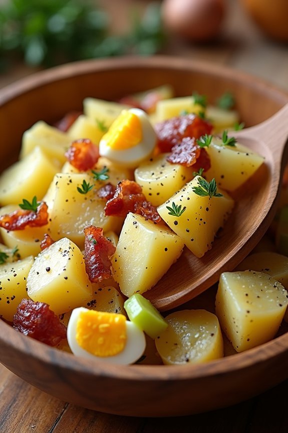 warm tangy german potato salad